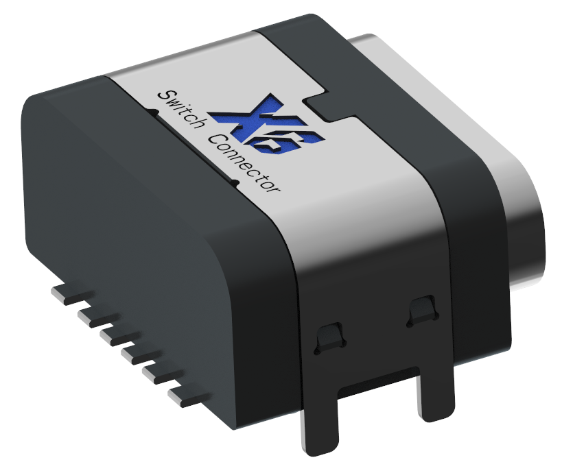 XB-ATCF-06-033 TYPE C 6P 板上防水母座-全包A款(外壳4脚插板,端子SMT)